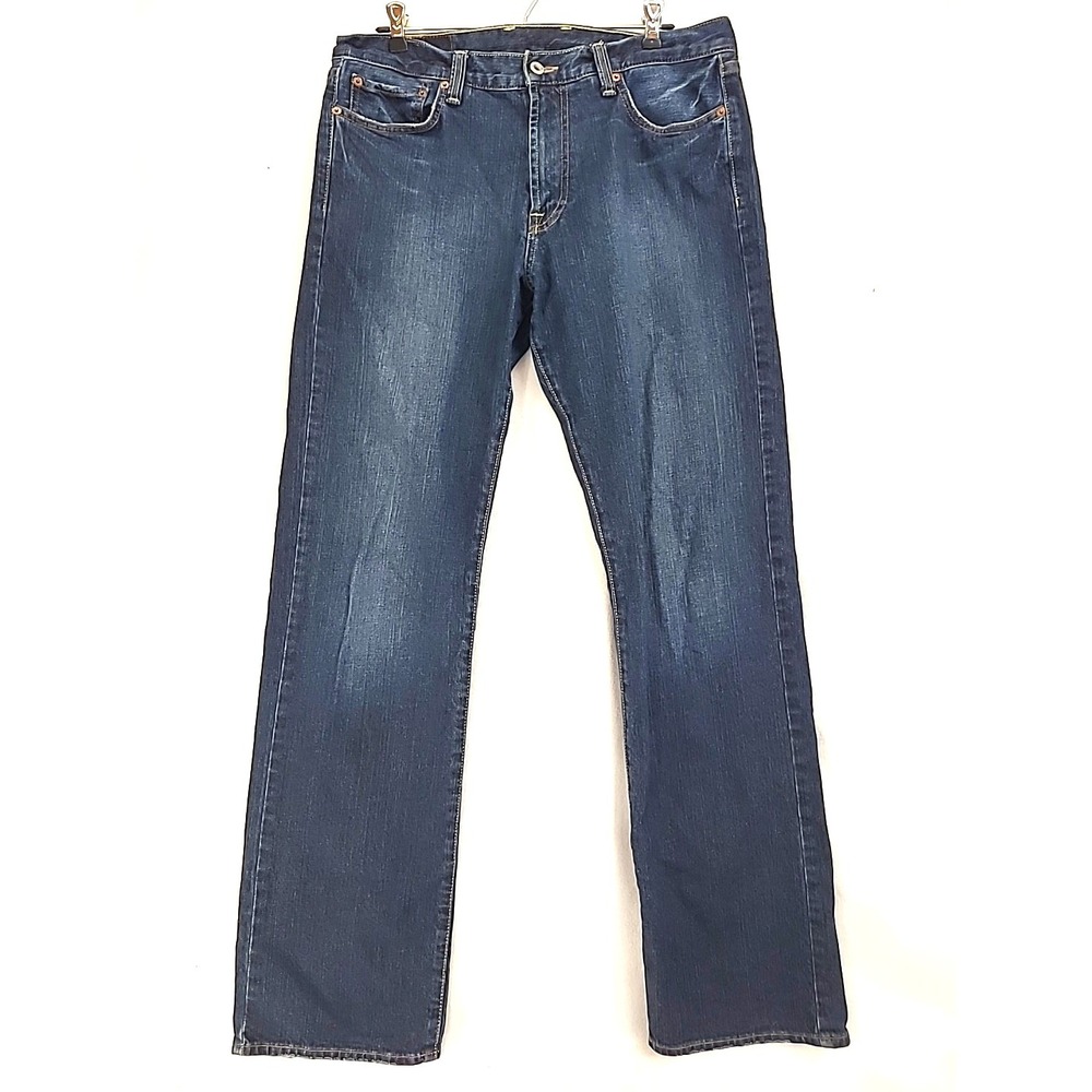Lucky Brand Jeans 34x33 Dk Wash Mid‎ Rise Straight Leg Vintage
